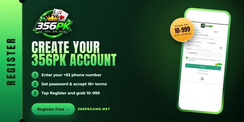Register on 356pk Game